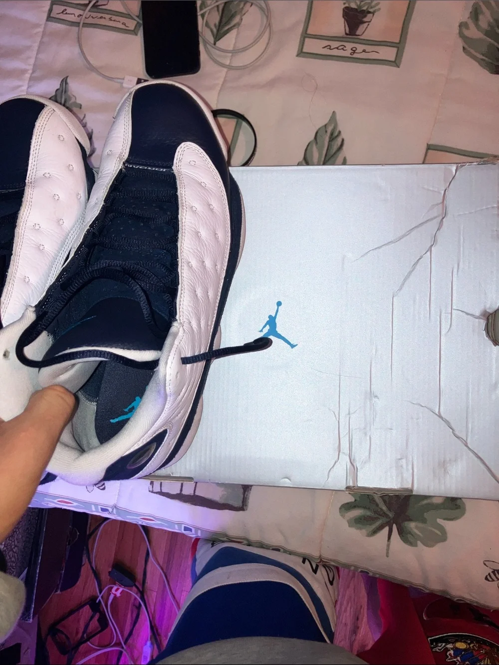 Nike Kids Navy and White Basketball Sneakers